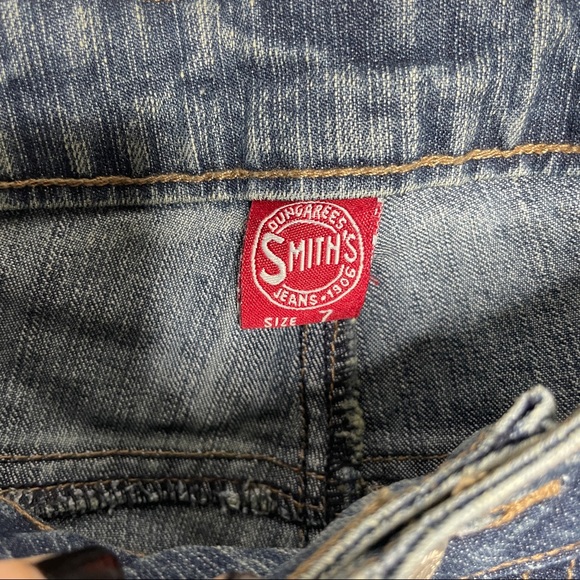 Smiths dungarees bootcut flare light blue jeans - Picture 6 of 8